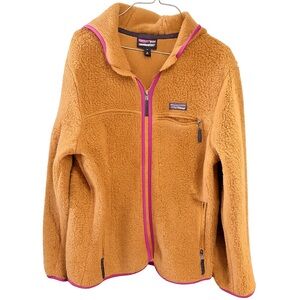 Retro Patagonia Brown Fleece with purple Accents - L